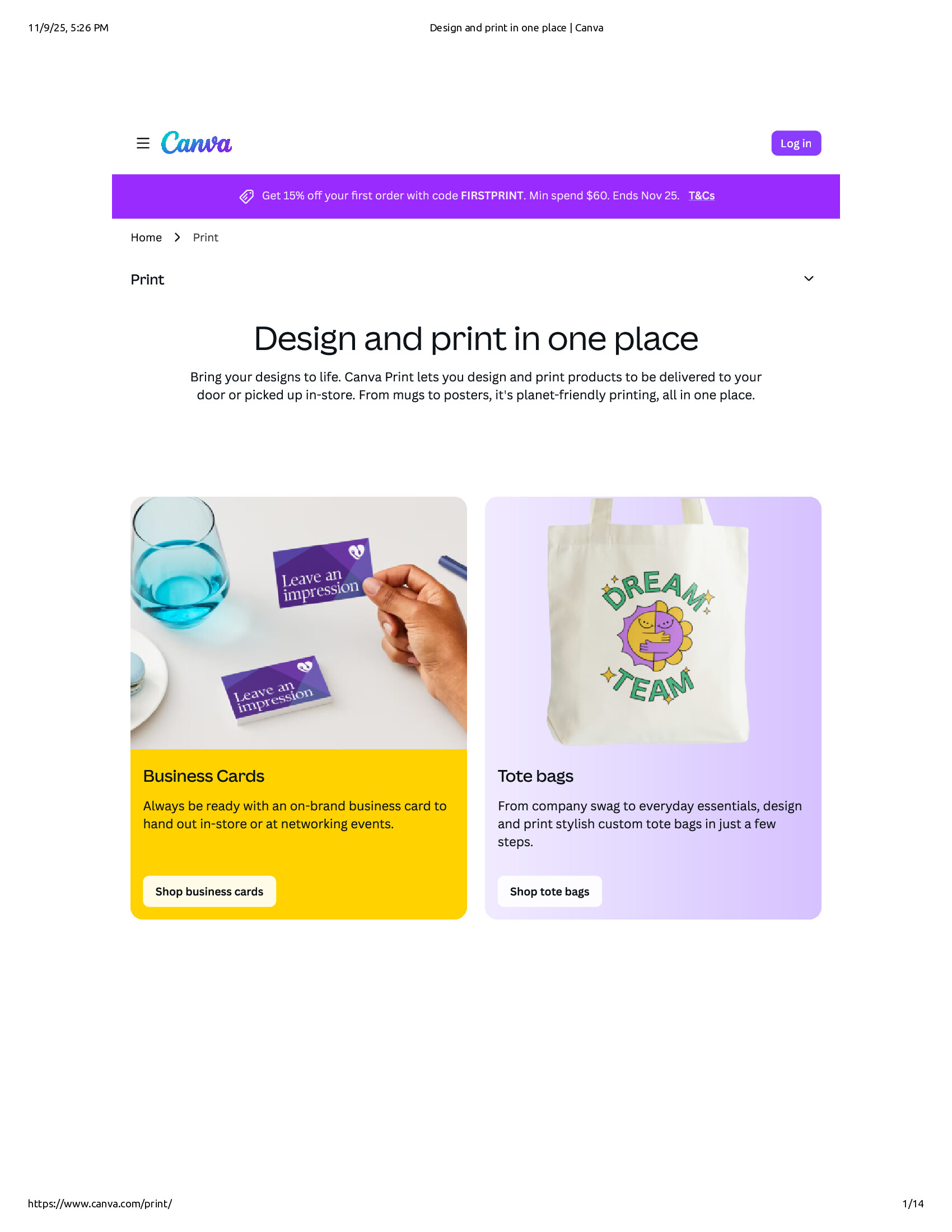 Native browser print preview