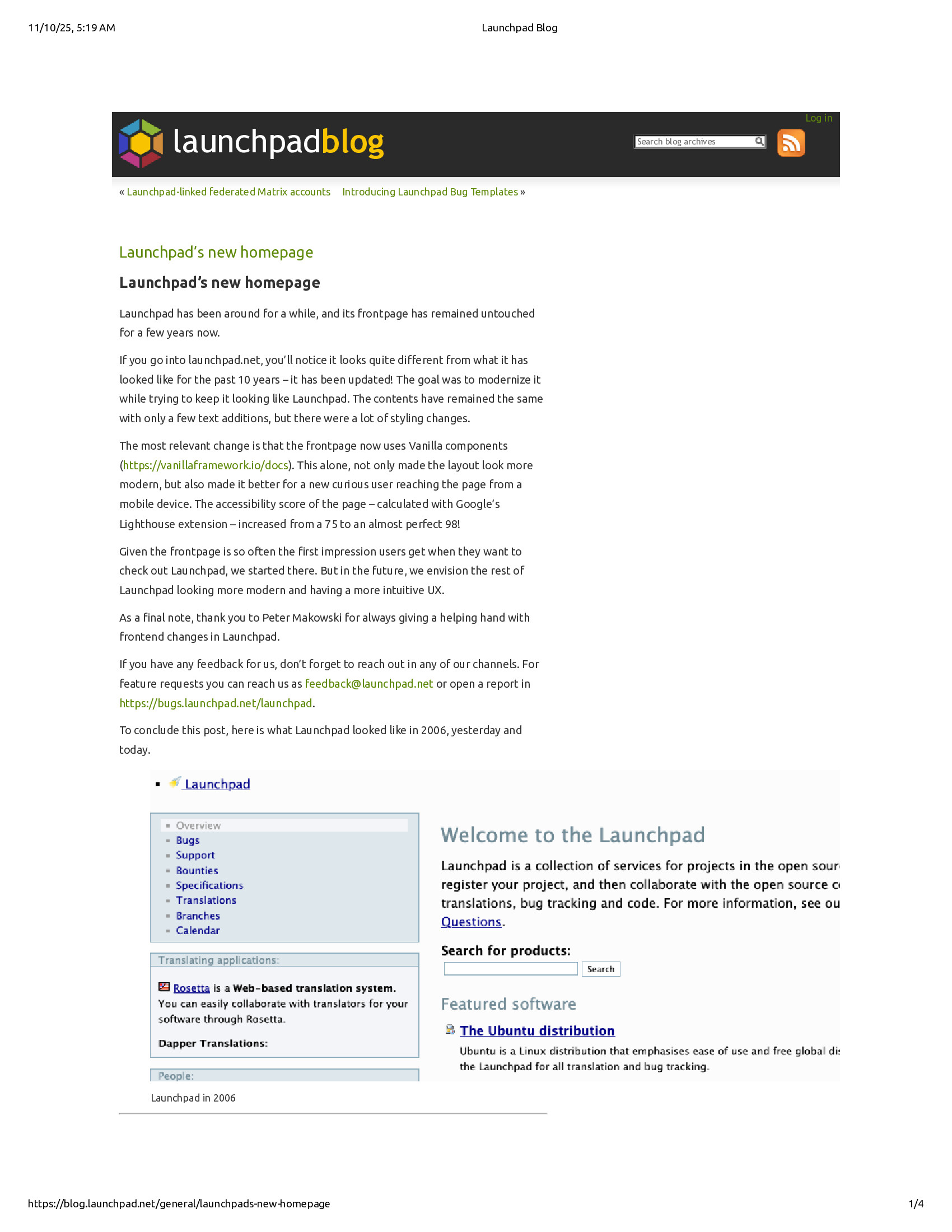 Native browser print preview